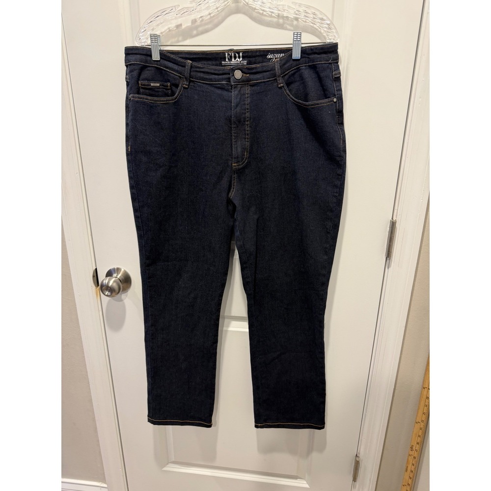 FDJ Womens Jeans Suzanne Straight Leg Dark Wash Indigo Size 16